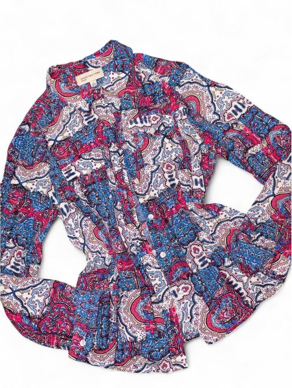 Jones New York Women's Multi and Blue Blous